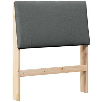 vidaXL Upholstered Headboard Dark Grey 80 cm Solid Pine Wood vidaXL
