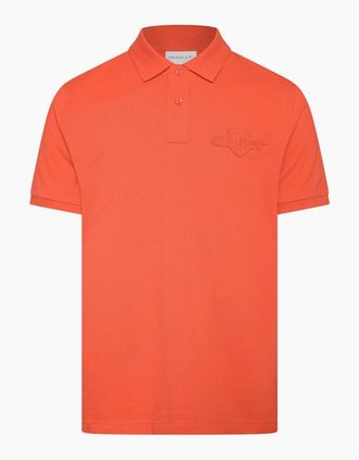 GANT Mens Reg Tonal Shield Polo Shirt - Orange - Size: 38