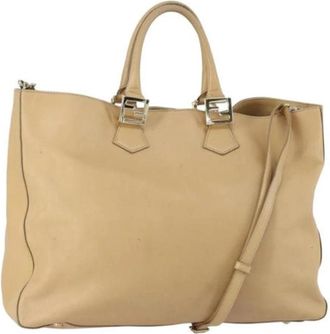 Fendi Pre-owned Vintage Tote Bag - Dames - Vintage Shopper - Beige - ONE Size - Leer - Vintage
