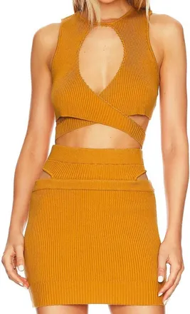For Love & Lemons Maggie Crop Top In Orange