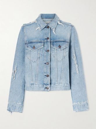 Acne Studios Giacca In Denim Biologico Effetto Consumato - Blu