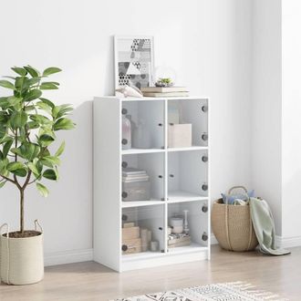 Berkfield Home Highboard with Doors White 68x37x109 cm Engineered Wood | Size: 68 x 37 x 109 cm