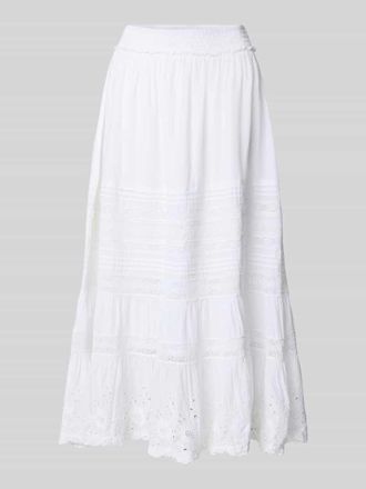Polo Ralph Lauren Midirock mit H&auml;kelspitze Modell BINCA in Weiss, Gr&ouml;&szlig;e L