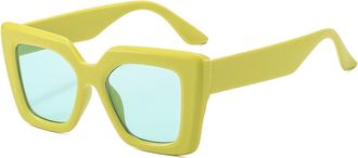 Generic Square Mens Outdoor Sunglasses Vacation Womens Driving Commuter Sun Glasses(Green)