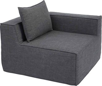 Hhg [nunca Usado] Esquina/accesorio Para Sof&aacute; Hhg-396, Sill&oacute;n Lounge, Sill&oacute;n Tapizado, Reposabrazos, Tela/tejido (300 G/m&sup2;) 63 X 97 X 97 Cm, Gris Oscuro