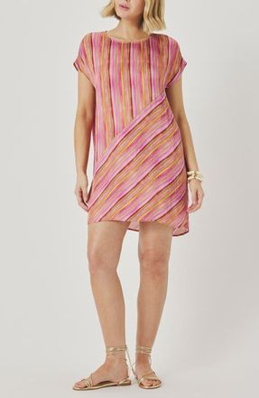 Splendid Kelsea Stripe Minidress in Fuchsia Pink/Multi at Nordstrom, Size X-Small