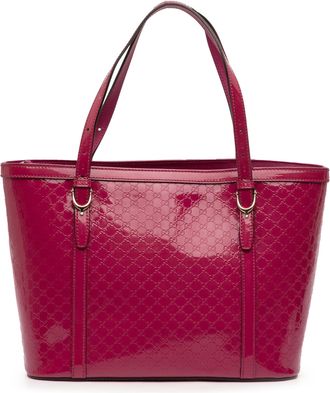 Gucci Pre-owned Womens Patent Microguccissima Nice Tote - Fuschia Leather - One Size