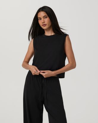 Vuori Clothing Heavyweight Cotton Easy Tank Top | Black | XS, Size Extra Small