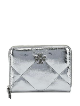 Tory Burch Portafoglio Kira Diamond Quilt Metallic - Argento