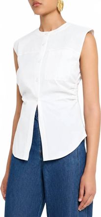 Veronica Beard Harini Sleeveless Top In White