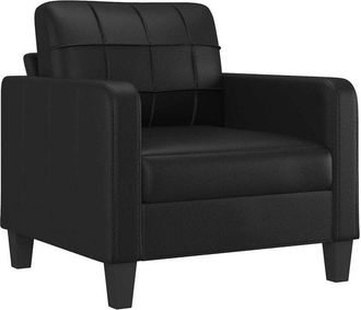 vidaXL Sillón cuero sintético negro 60 cm vidaXL