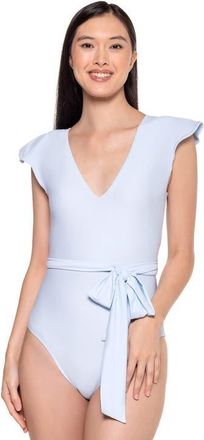 Coolibar Flutter Sleeve Swimsuit - UPF 50+ Sun Protection - Coconut Grove in Skyride at Nordstrom, Size X-Large