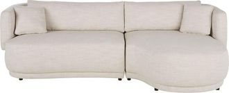 Maisons du monde Sofá cheslong de 3/4 plazas de tela beige