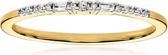 RS Pure by Ross-Simons Round and Baguette Diamond Ring in 18kt Gold Over Sterling