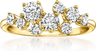 Ross-Simons Lab-Grown Diamond Cluster Ring in 14kt Yellow Gold
