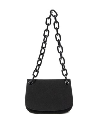 Prada Borsa a spalla Lucite con catena - Nero