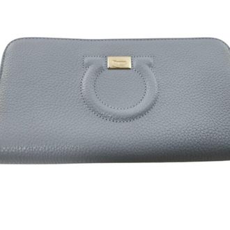 Ferragamo Blue Leather Coin Purse/Coin Case (Pre-Owned)