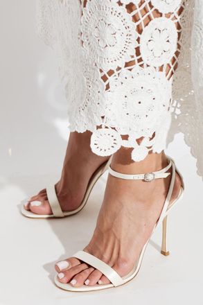 Jimmy Choo London Moza 100 Heeled Sandals, Womens, White
