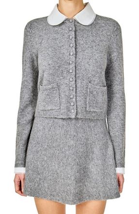 endless rose Peter Pan Collar Cardigan in Grey at Nordstrom, Size X-Small