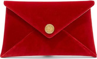 Altuzarra Medallion Velveteen Envelope Clutch in Grenadine at Nordstrom
