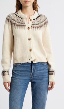 Dôen Clarke Cardigan in Oatmeal Olympia Fair Isle at Nordstrom, Size Small
