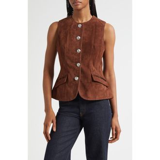 Cinq &agrave; Sept Chris Suede Vest in Dark Sepia at Nordstrom Rack, Size Small