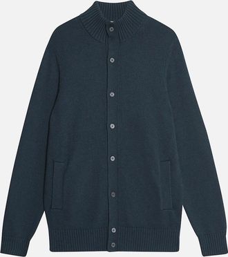 Lyle & Scott Mens Lyle & Scott Military Cardigan Carbon - Black/Grey - Size: 40