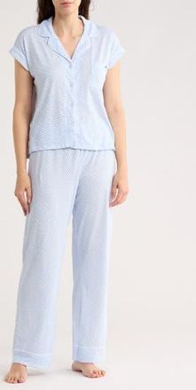 Tommy Hilfiger Piped Jersey Pajamas in Sweet Blue Stripes at Nordstrom Rack, Size X-Large