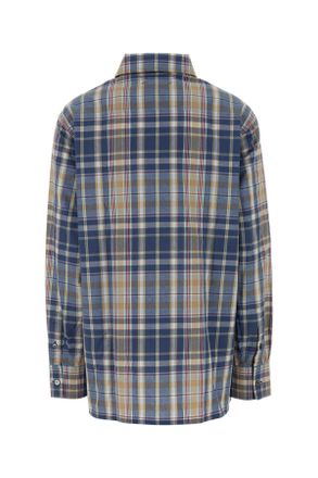 Golden Goose Womens Embroidered Cotton Shirt Newwheatindigoblueoldred Exterior: Camicie