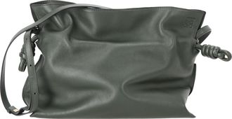 Loewe Pre-owned Womens Medium Flamenco Clutch in Green Nappa leather - Olive Calf Leather - One Size