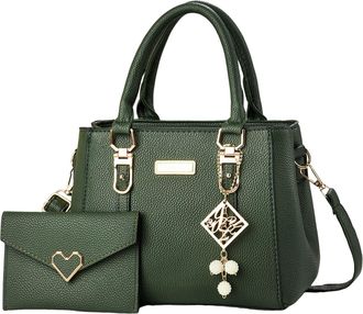 Generic Women Handbags Large Tote Shoulder Bag Crossbody Bag for Women Color PU Leather Ladies Top Handle Satchel Hobo 2pcs Purse Set Birthday Gifts for Mum C