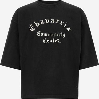Willy Chavarria Baumwoll-T-Shirt mit Logo