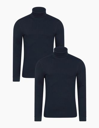Mountain Warehouse Mens Mountain Warehouse Mens Meribel Thermal Top (Pack of 2) - Navy - Size: 32
