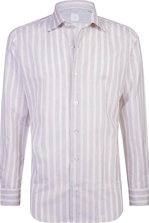 Eleventy Heren, Overhemden, Roze, Maat: L Katoen