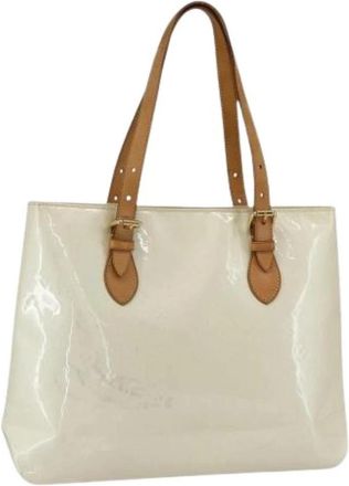 Louis Vuitton Pre-owned Perle Patent Leather Schoudertas - Dames - Vintage Shopper - Beige - ONE Size - Leer - Vintage