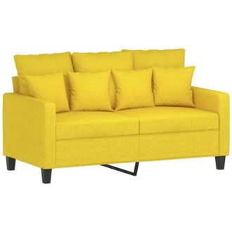 vidaXL Sof&aacute; De 2 Plazas De Tela Amarillo Claro 120 Cm Vidaxl