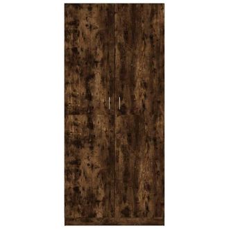 Berkfield Home Wardrobe Smoked Oak 90x50x200 cm Engineered Wood in Brown | Size: 90 x 50 x 200 cm