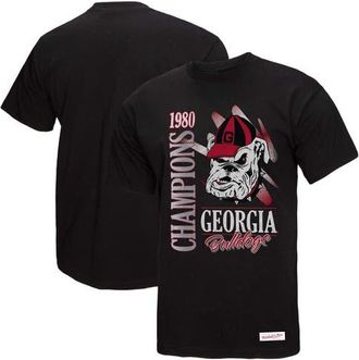 Mitchell & Ness Mens Mitchell & Ness Black Georgia Bulldogs Retro Brush Mineral Wash T-Shirt at Nordstrom, Size Medium