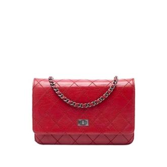 Chanel Pre-owned Wallet on Chain - Dames - Pre-owned - Rood - Maat: ONE Size Leer