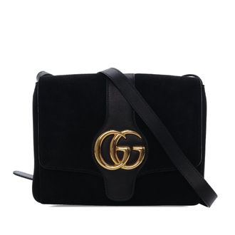 Gucci Pre-owned Womens Medium Suede Arli Crossbody - Black Leather - One Size