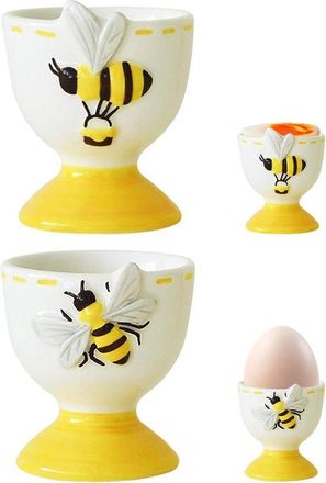 No Brand Divertido Portahuevos De Cer&aacute;mica - Porcelana, Desayuno, Cocina, F&aacute;cil De Limpiar (a Y B)