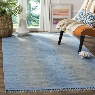 Safavieh Montauk Hand Made Area rug, Light Blue Bohemian Style Non-Shedding