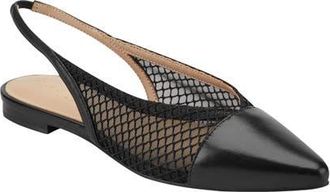 Marc Fisher Davin Pointed Toe Slingback Flat in Black at Nordstrom, Size 6.5