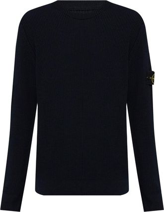 Stone Island Compass-motif wool jumper - men - Virgin Wool - S - Blue