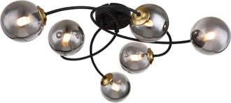 Globo Lighting plafón - Jorge - negro - vidrio metal vidrio ahumado