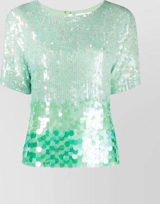 Parosh sequined gradient top keyhole back