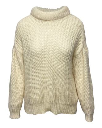 BA&SH Bash Turtleneck Sweater in Cream Wool