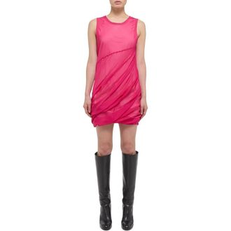 Helmut Lang Sleeveless Bubble Hem Silk Dress in Fuchsia at Nordstrom Rack, Size Xx-Small