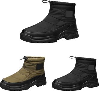 Generic Mens High Top Boots Fashion Casual Trainers Breathable Flat Casual Shoes Winter Fur Lined Warm Hiking Walking Shoes Non Slip Thermal Outdoor Lightweig