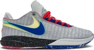 Nike Mens Lebron 20 Lifer Shoes In Grey/blue/red